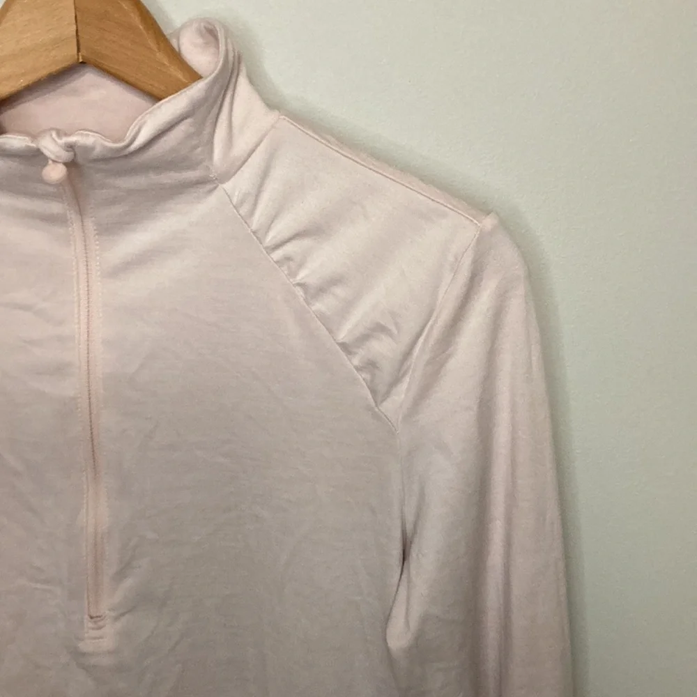 Apana light pink 1/4 zip pullover, women’s size medium, running jacket Thumbhole